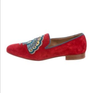 Christian Louboutin Embellished Suede Loafers